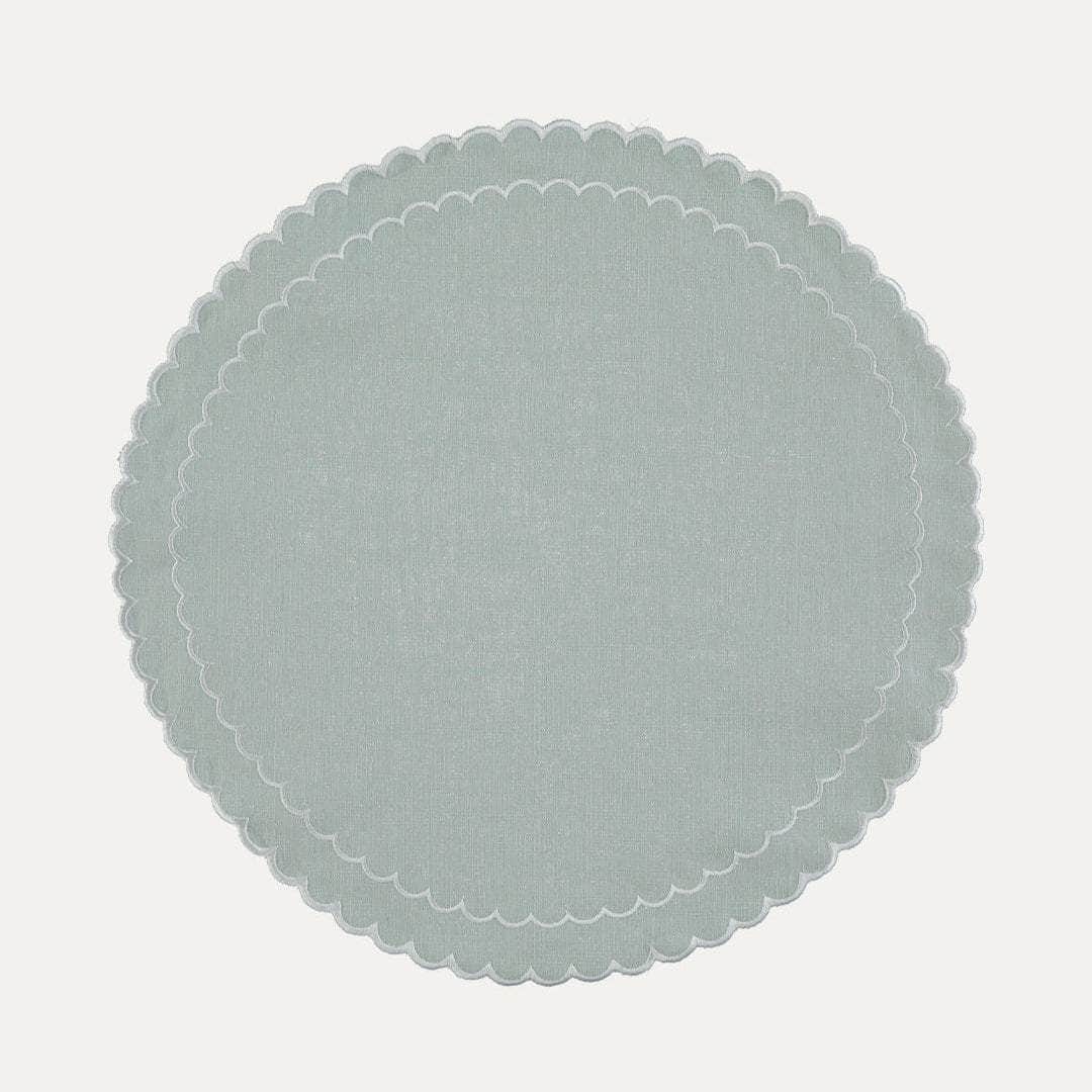 Filipa Placemat, Aqua Green with White