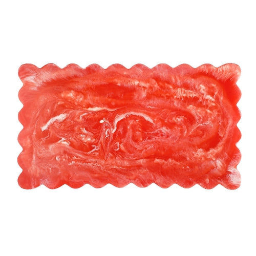 Scallop Rectangular Resin Cheese Board - Pink , 14 Inches