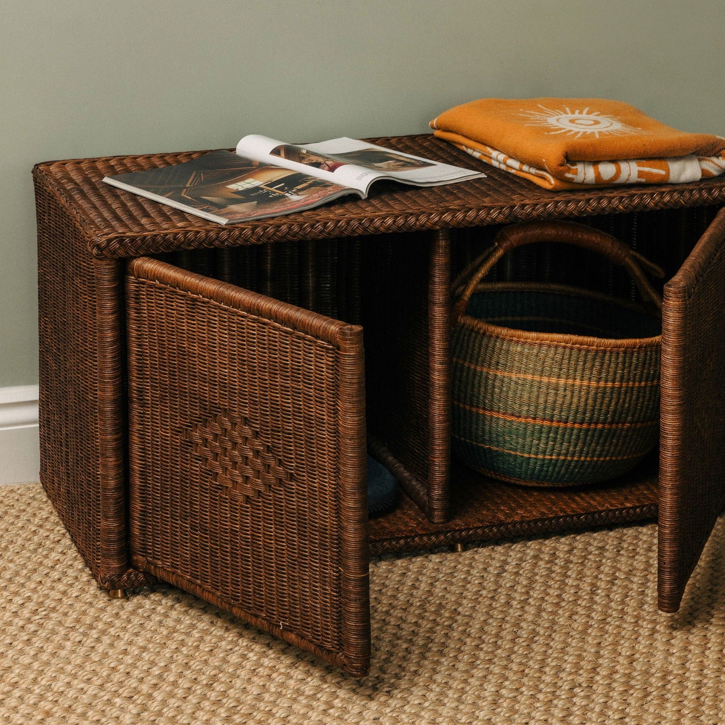 Peti Rattan Storage Bench