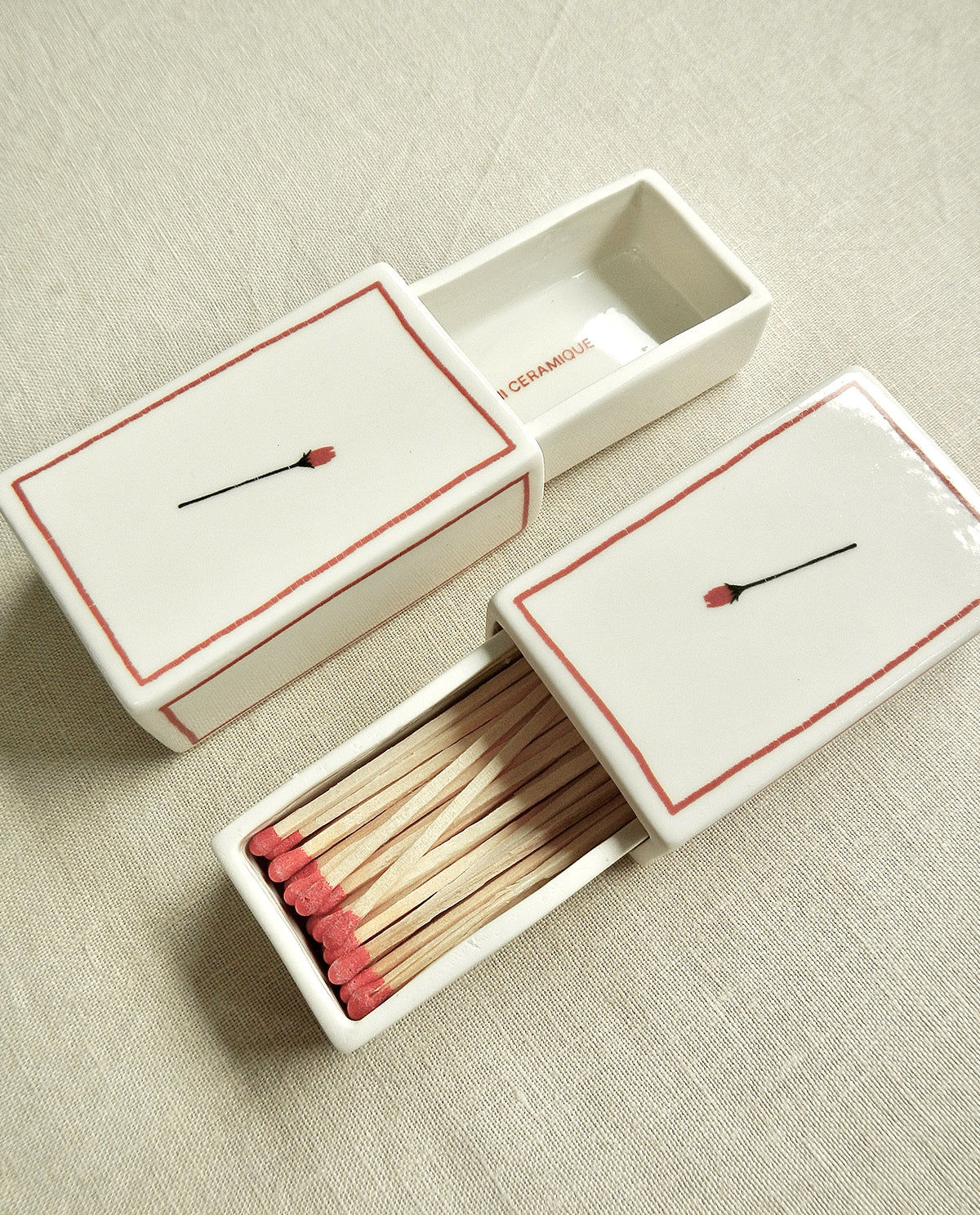 ‘Rose’ Ceramic Matchbox