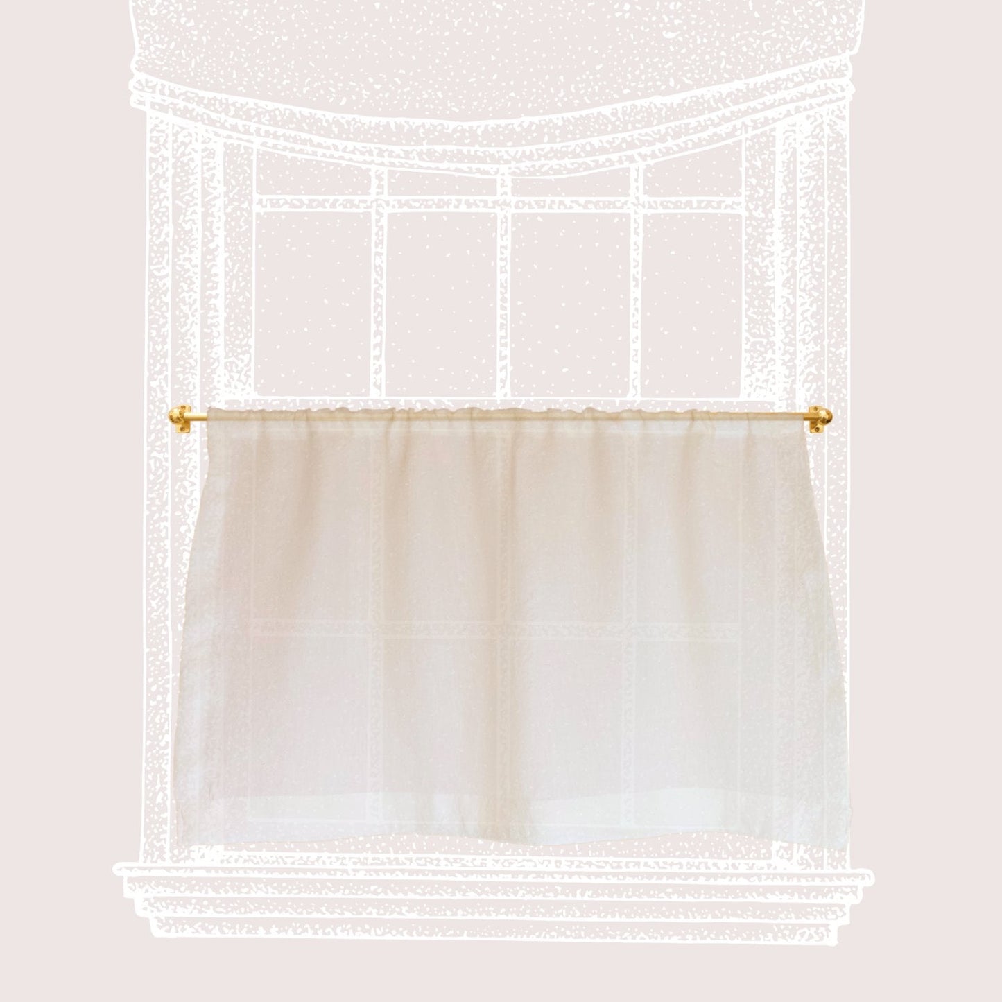 Cafe Curtain 62 - Pocket Top - Alvington - Pole Width 55cm x Drop 77cm
