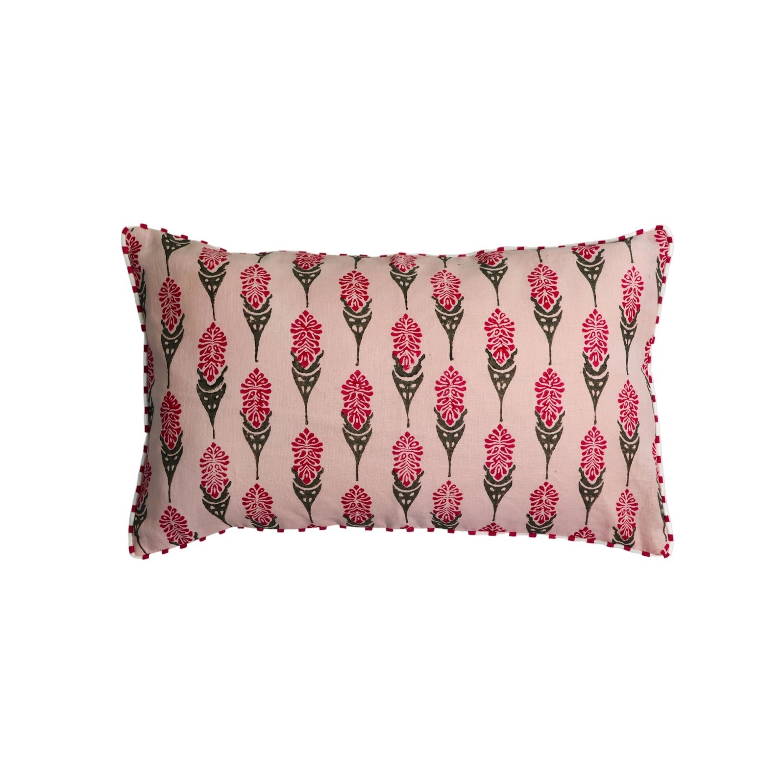 Bahaar Lumbar Throw Pillow Cover - Pink