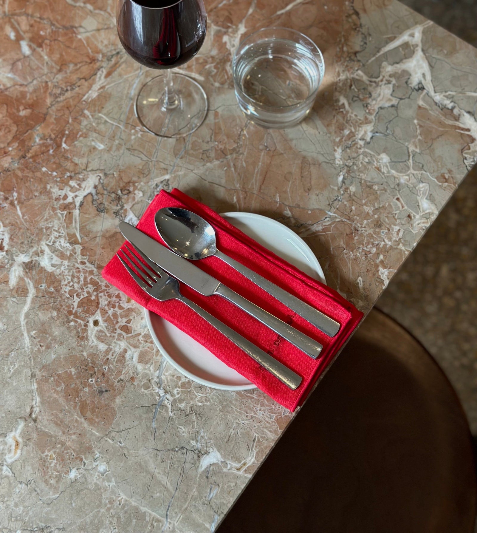 Mon Amour Linen Napkins Red - Set of 2