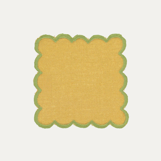 Aurora Cocktail Napkin, Yellow with Green