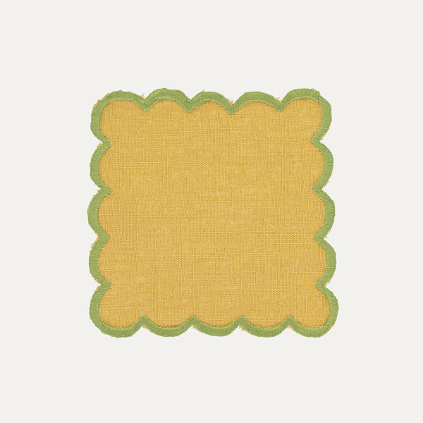 Aurora Cocktail Napkin, Yellow with Green