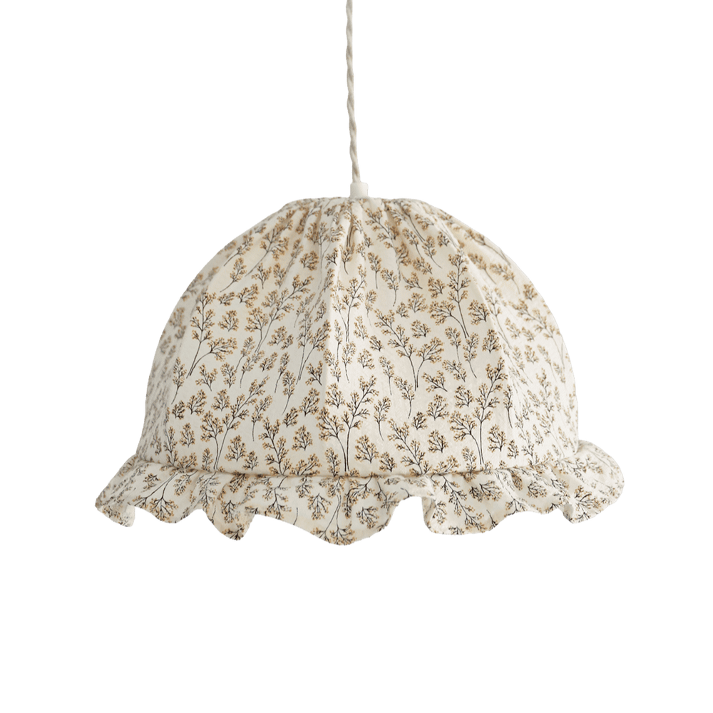 Rounded Dome Pendant Light with Ruffles Margaret Printed ‘Twig’