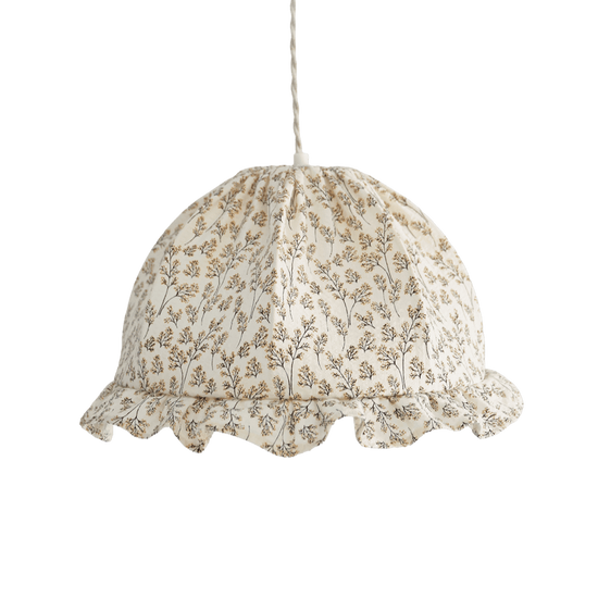 Rounded Dome Pendant Light with Ruffles Margaret Printed ‘Twig’