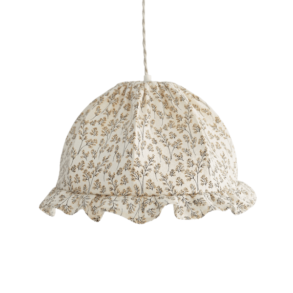Rounded Dome Pendant Light with Ruffles Margaret Printed ‘Twig’
