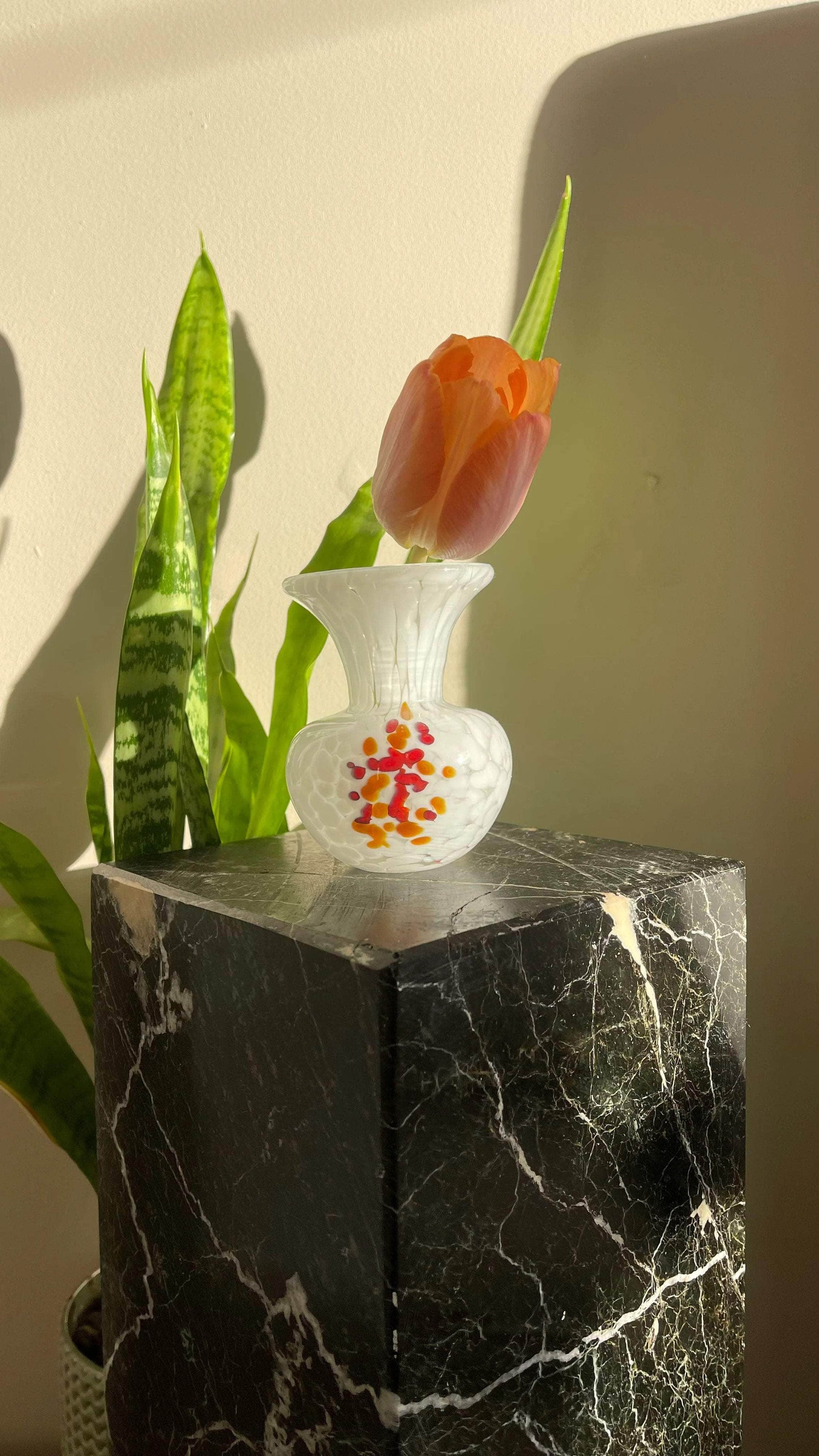 White Tortoisehell Vase
