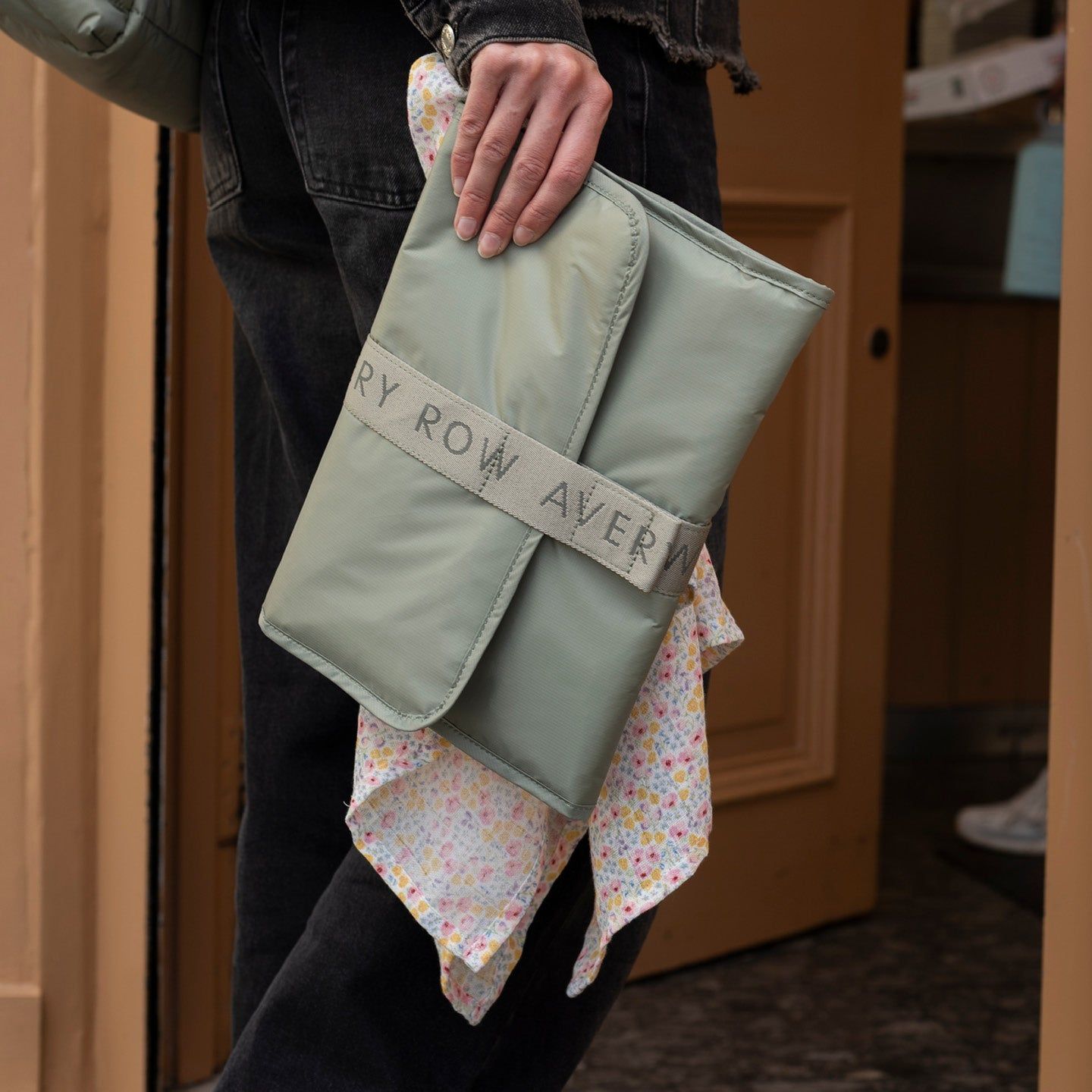 Recycled Nylon Travel Baby Changing Mat - Olive