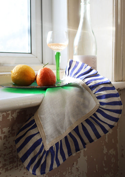 Cobalt Candy Stripe Napkin - Set of 2