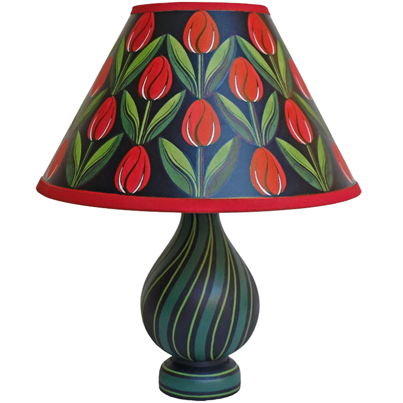 Tulips Hand Painted 10" Lampshade in Red