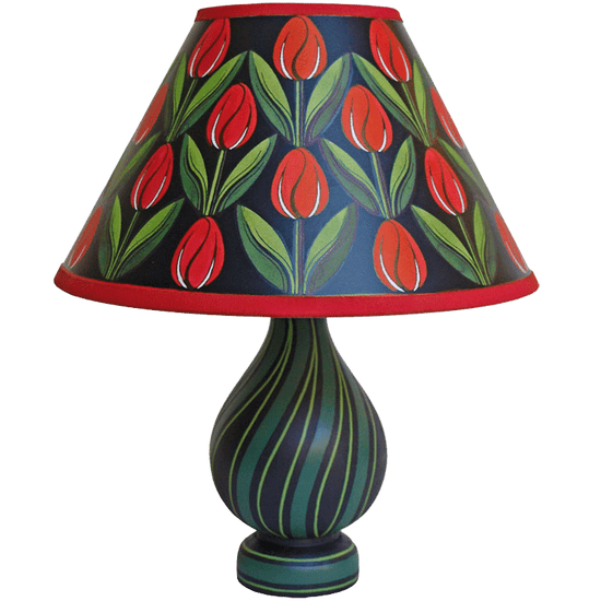 Tulips Hand Painted 10" Lampshade in Red