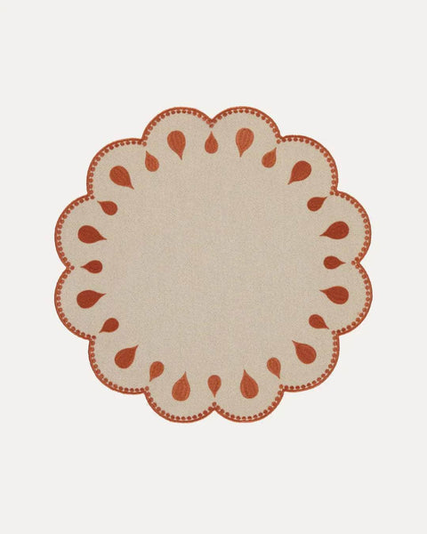 Individual Gotas, Bege com Terracota