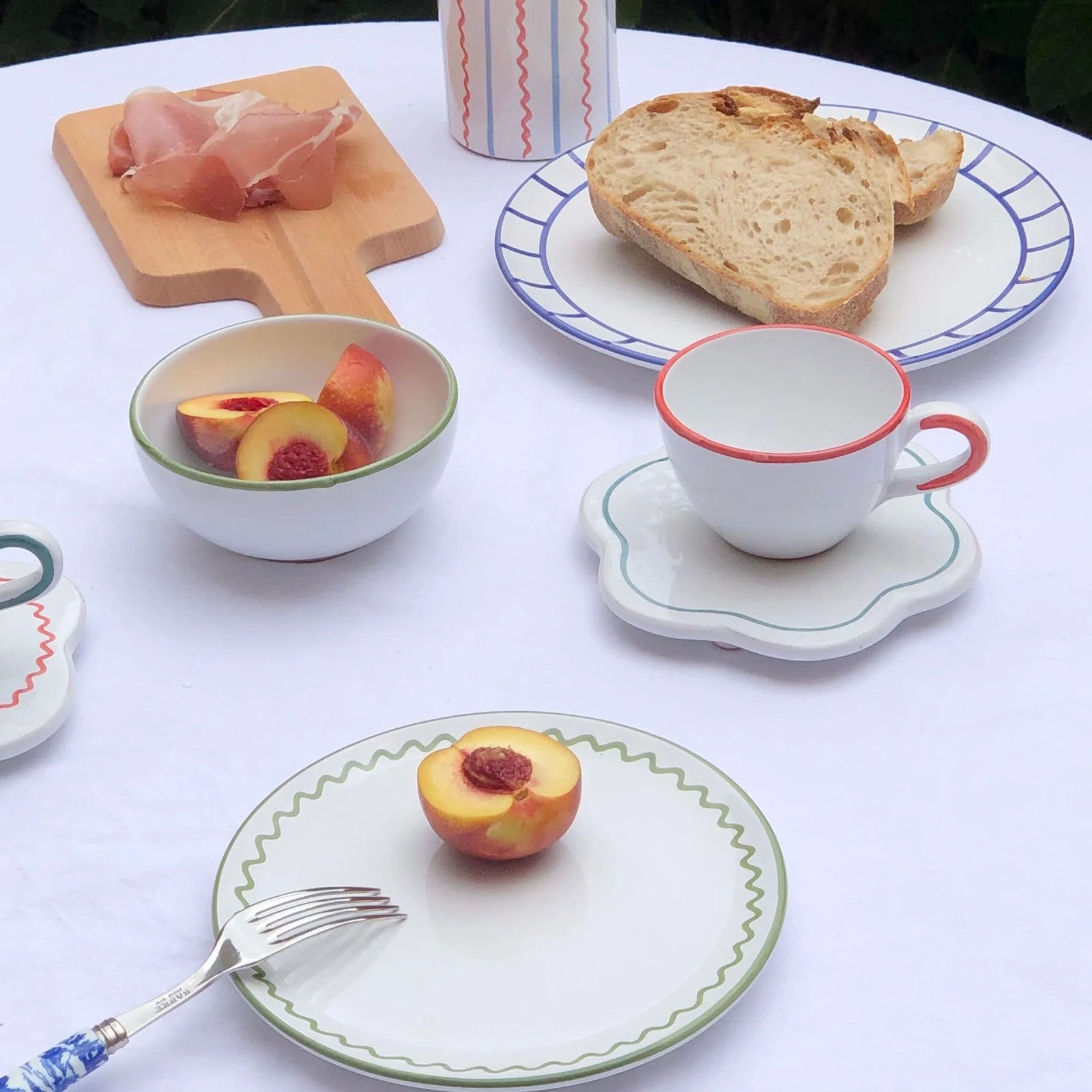 Lunch Plate - Olive Green Zigzag