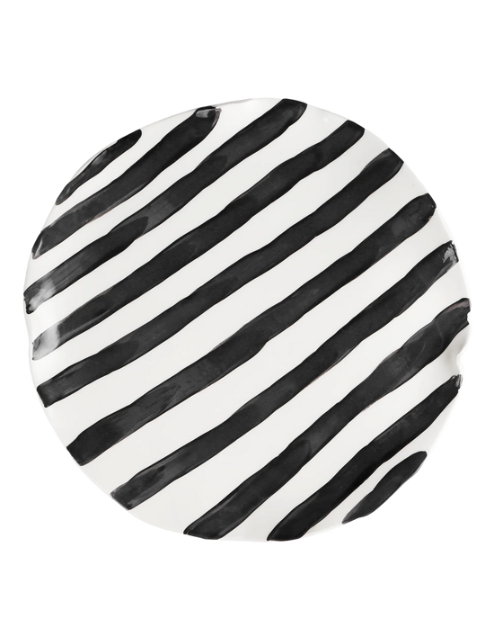 Black Striped Plate