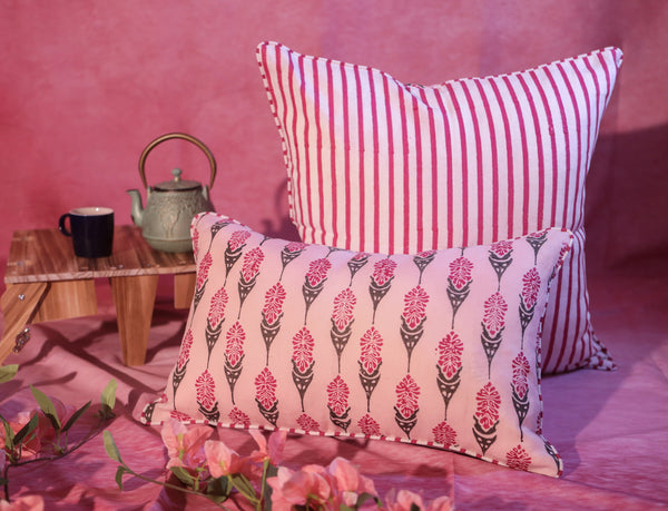 Bahaar Throw Pillow Cover - Pink