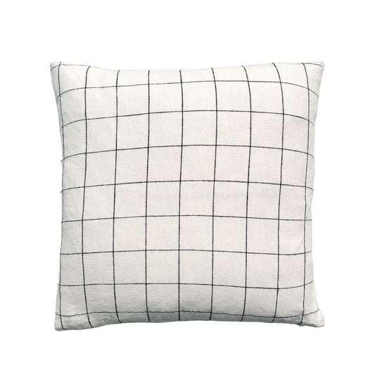 Miller Linen Cushion Check Square - OEKO-TEX Certified