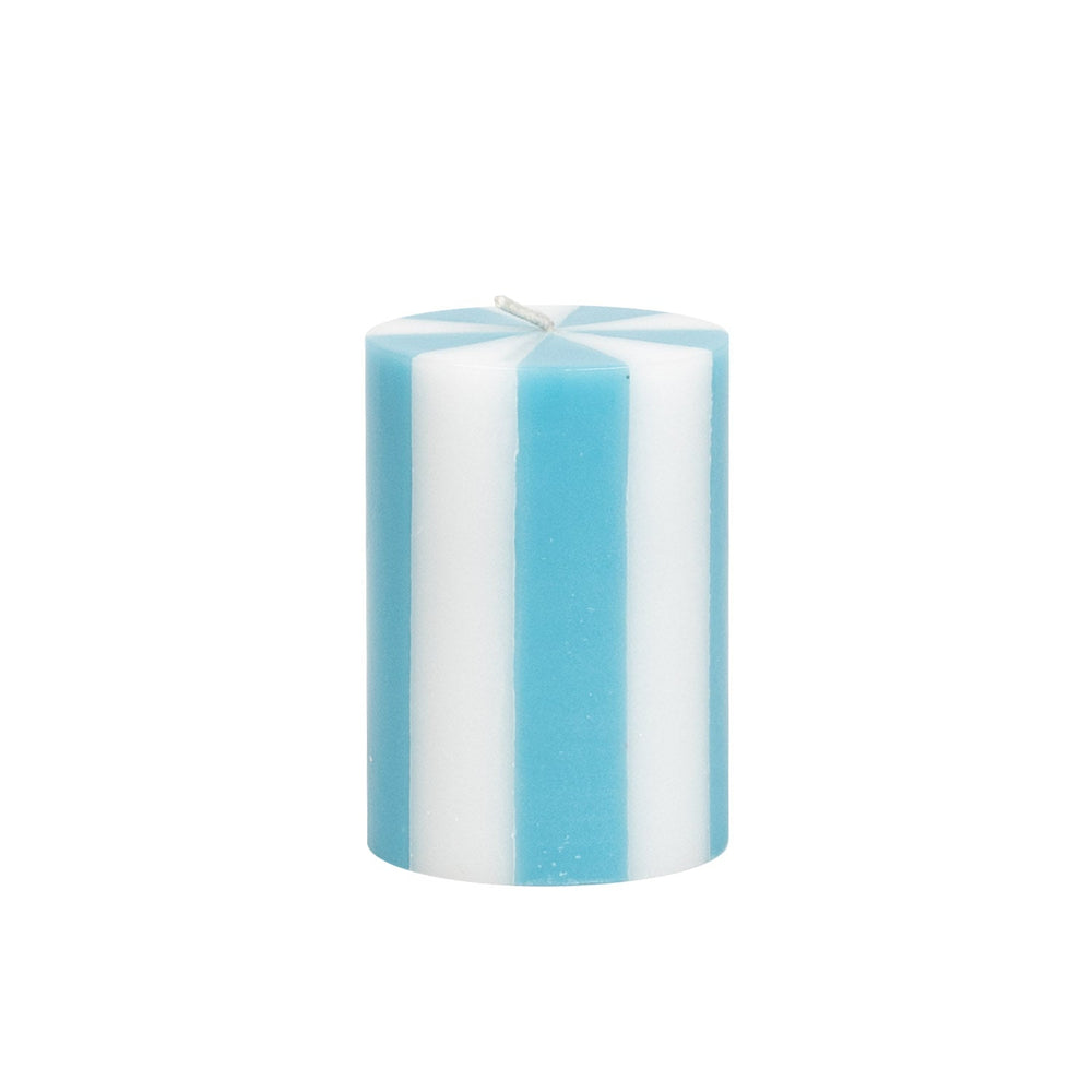 Small Pillar Candle - Sky Blue / White