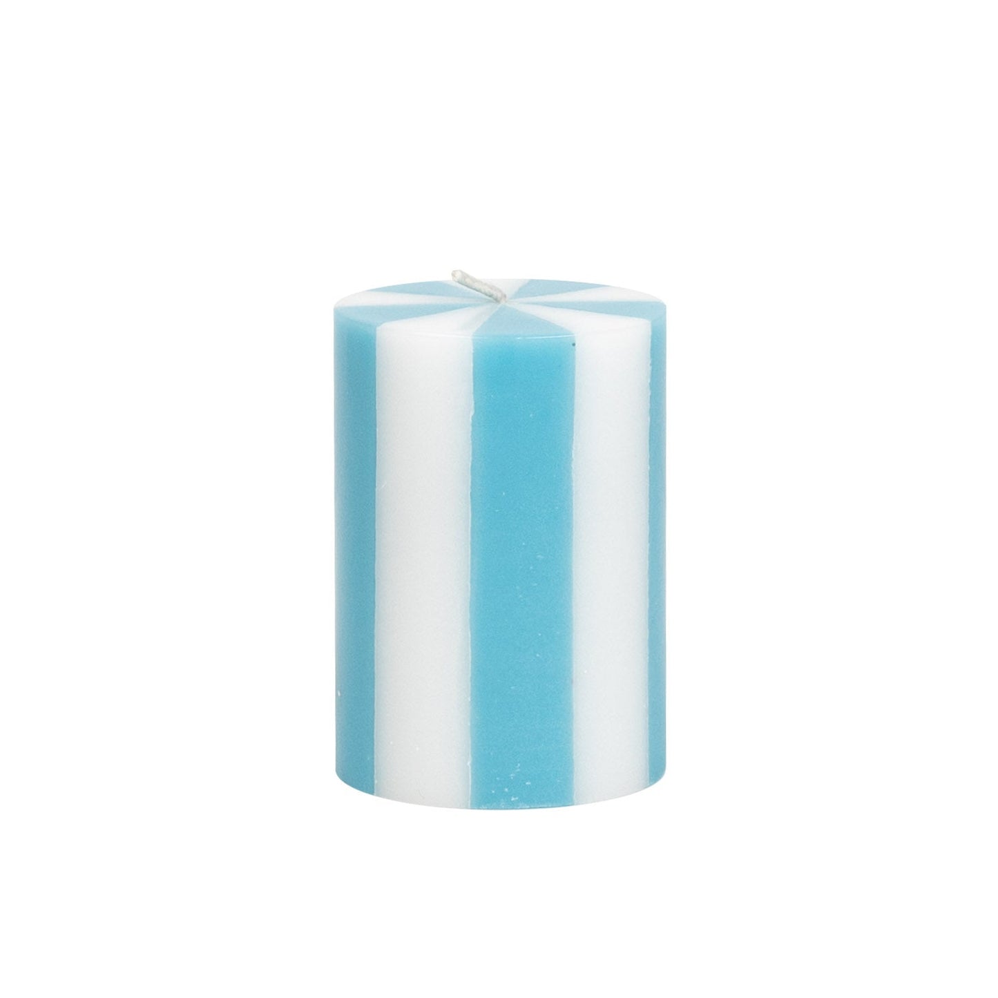 Small Pillar Candle - Sky Blue / White