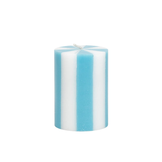 Small Pillar Candle - Sky Blue / White