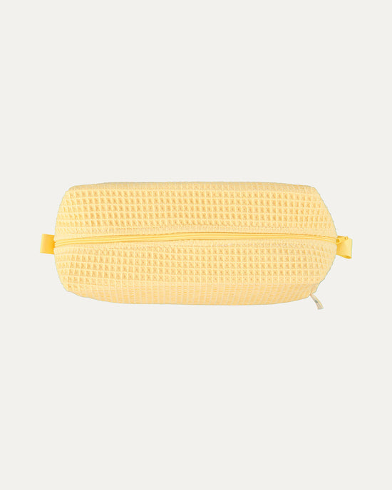 Yellow Waffle-Cotton Toiletry Bag