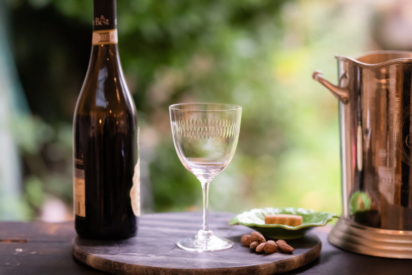 Crystal Wine Glasses with Spears Design