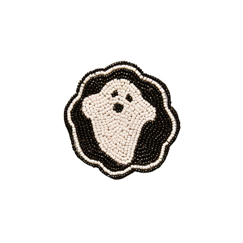 Handmade Beaded Ghost Coaster