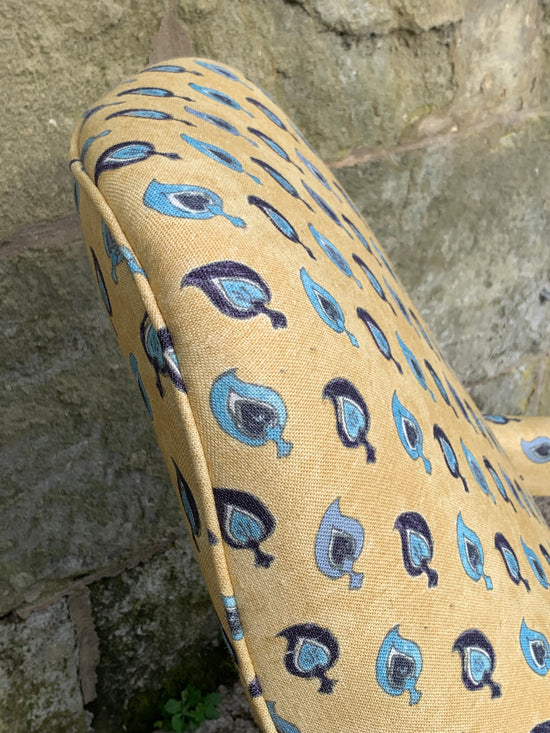 RUBY – Antique Statement Open Arm Armchair in Robert Kime fabric