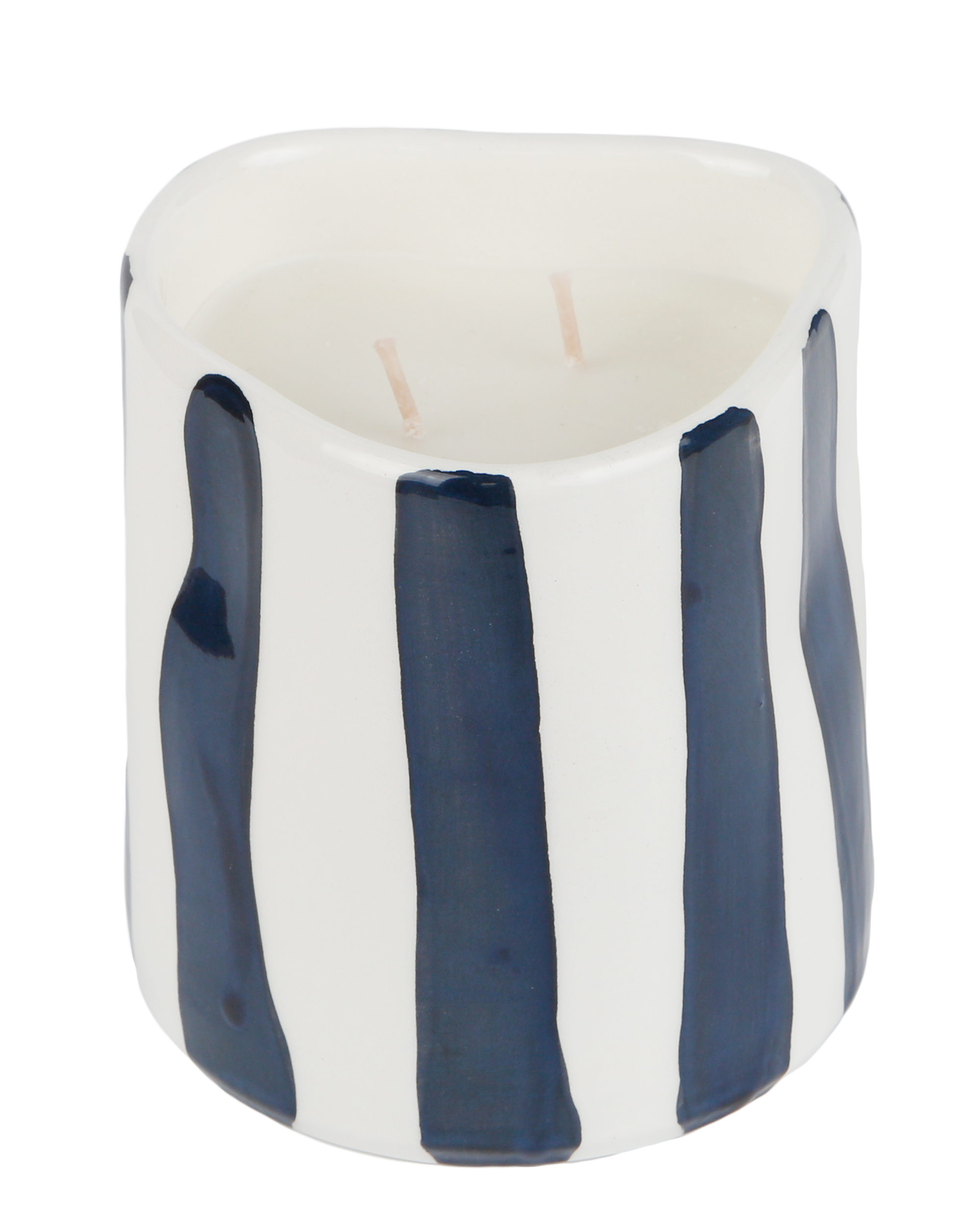 Black and White Striped Candle