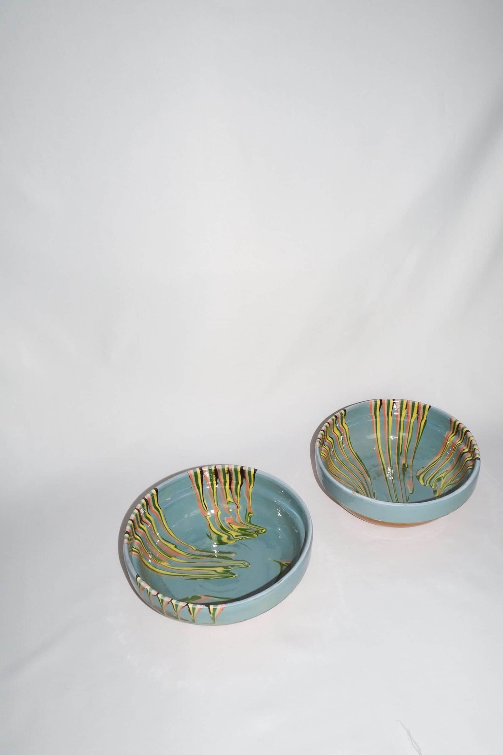 Blue Marbled Large Serving Bowl