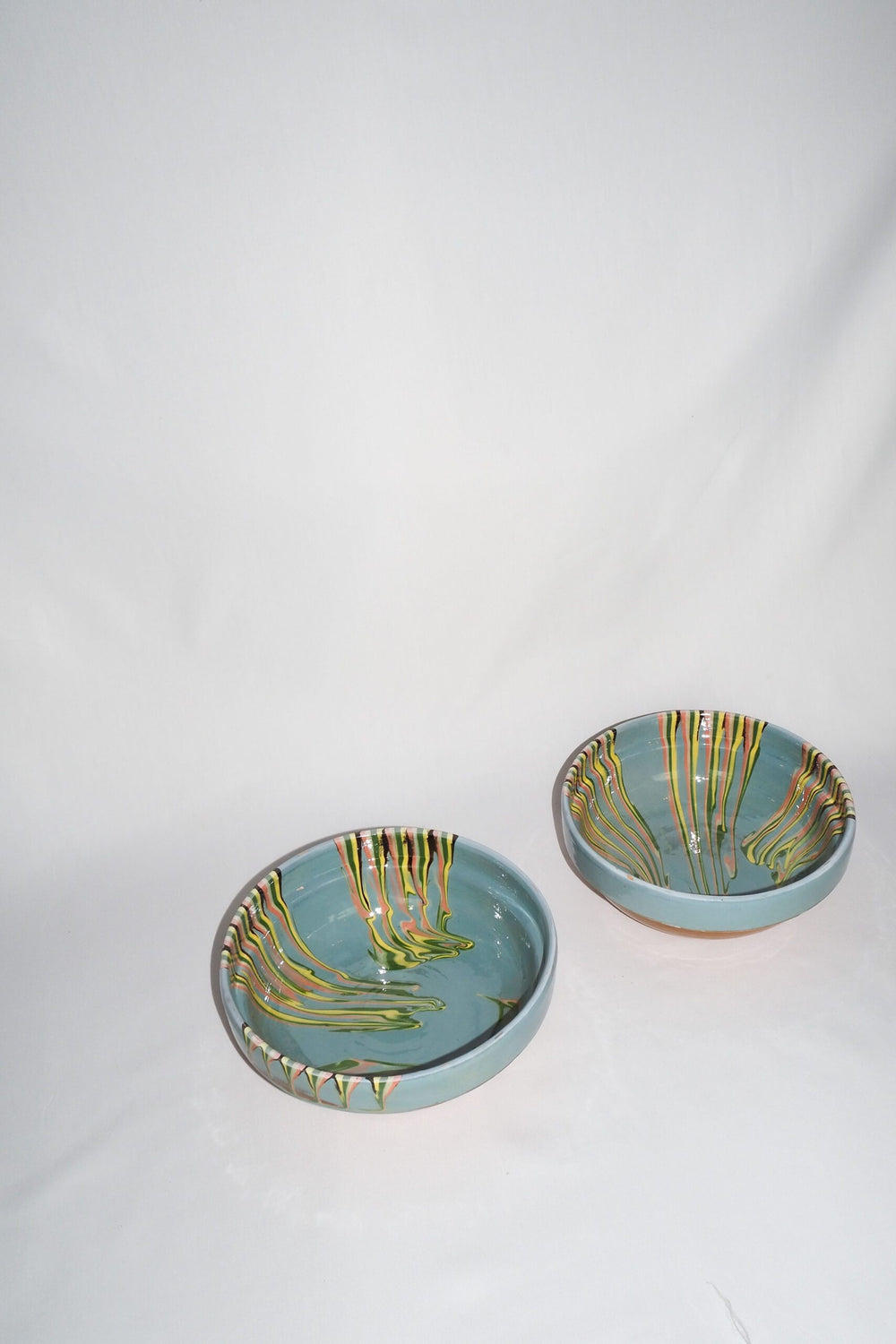 Blue Marbled Large Serving Bowl