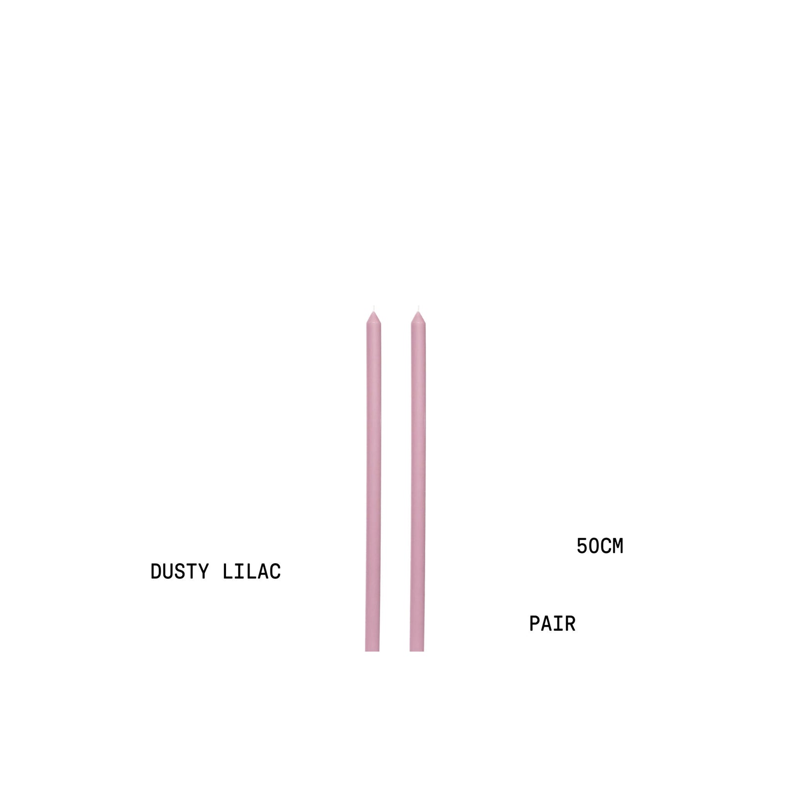 Dusty Lilac Tapered METRE Candle Pair