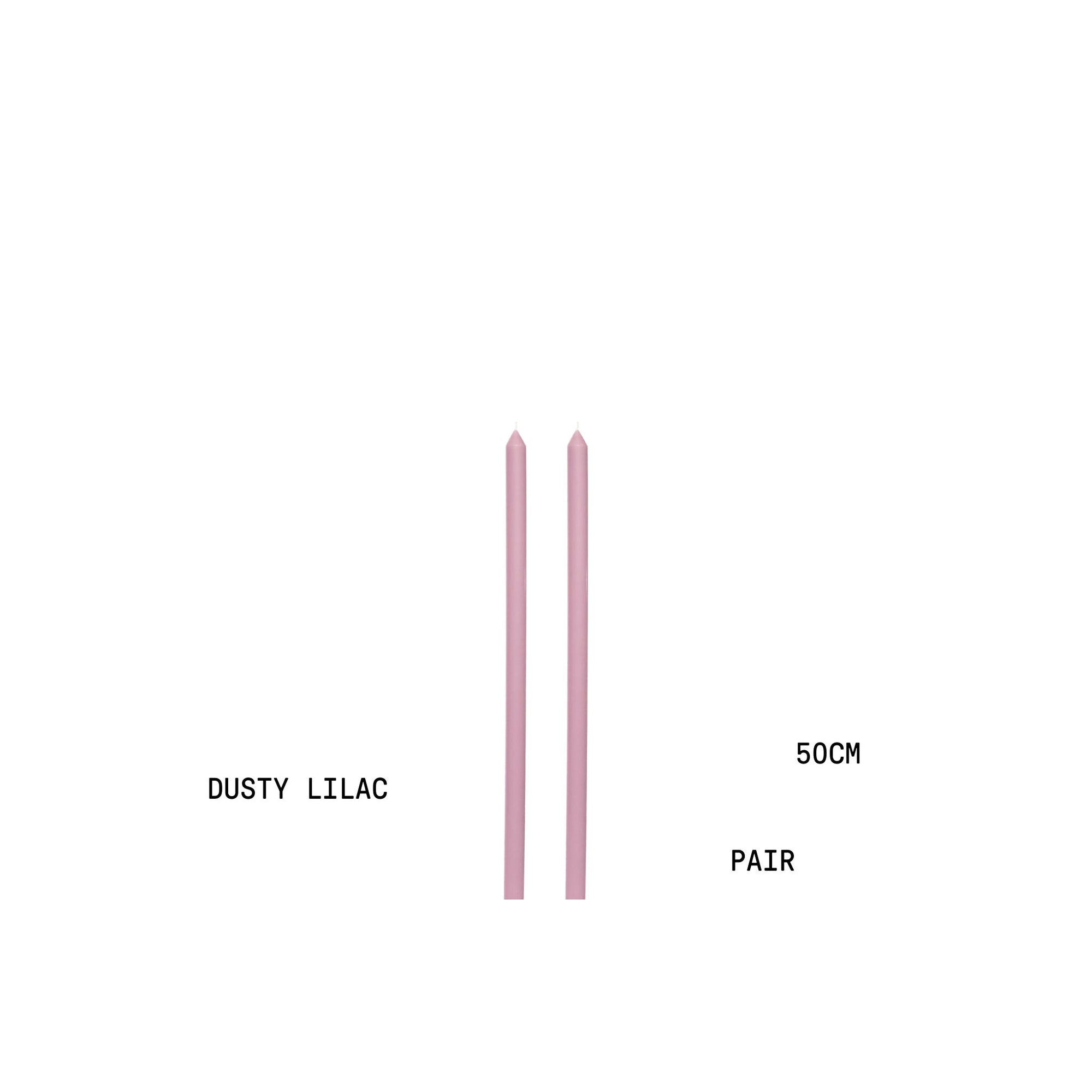 Dusty Lilac Tapered METRE Candle Pair