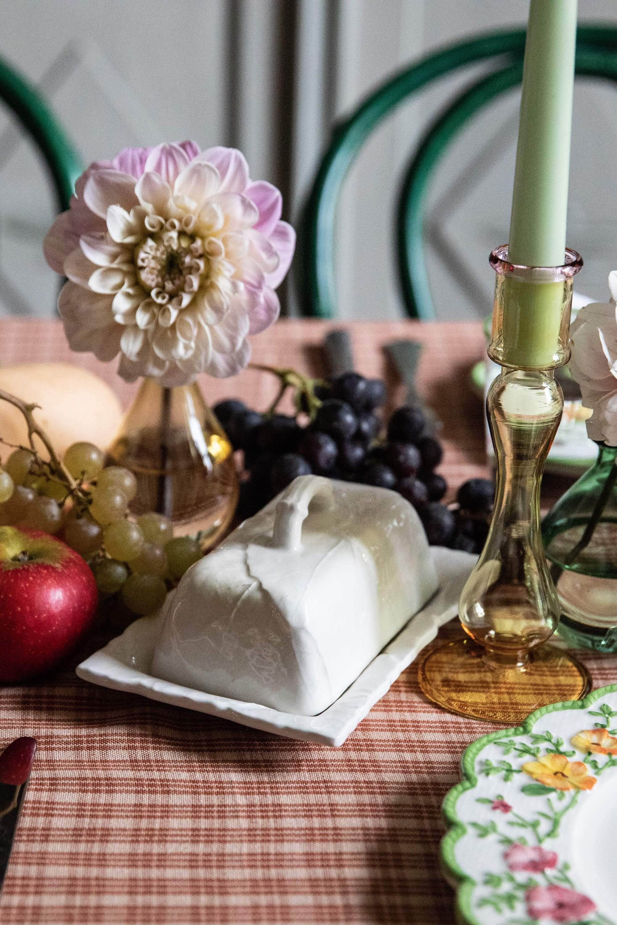 Edera Butter Dish, White
