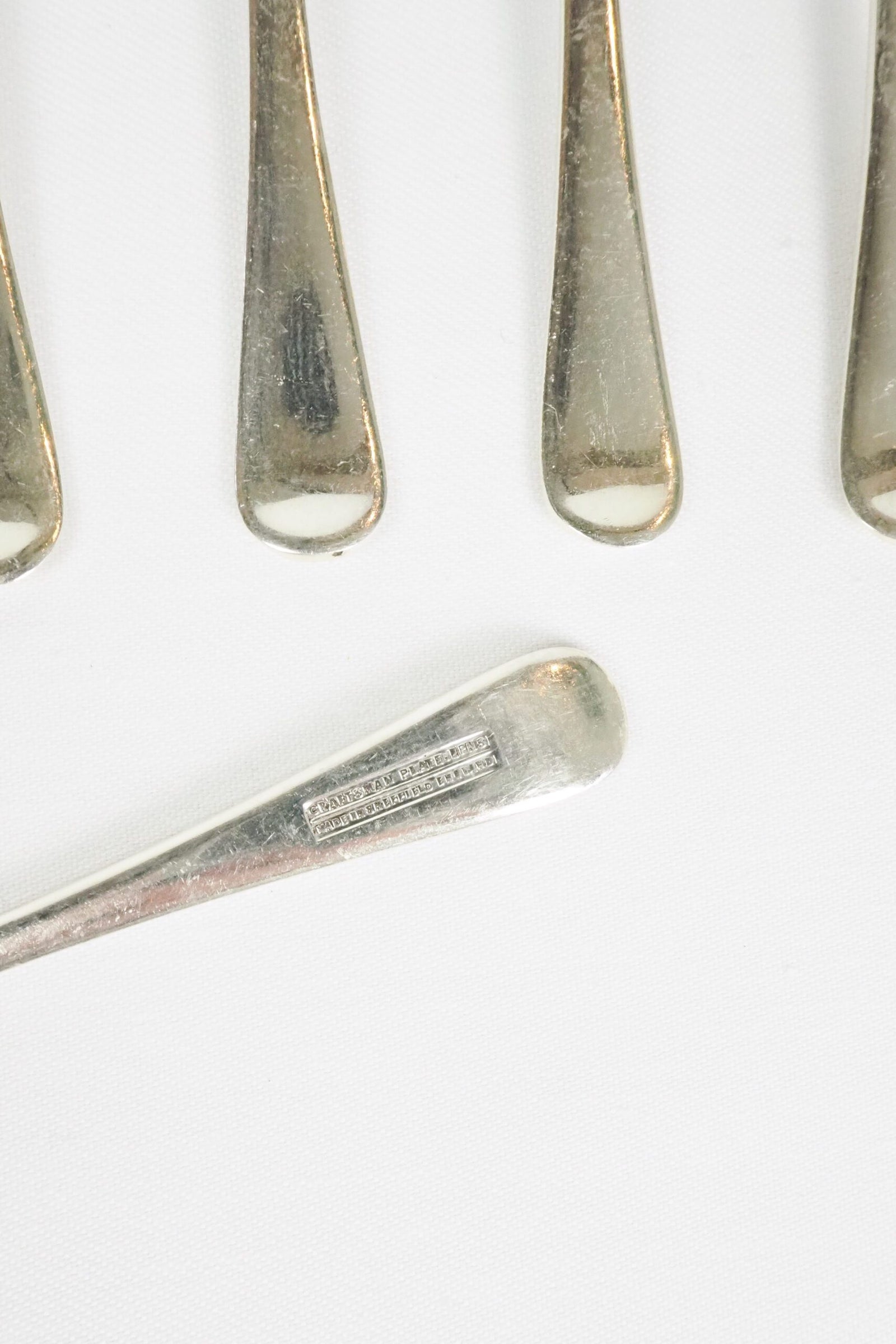 6 Antique Silver Plate Cake Forks