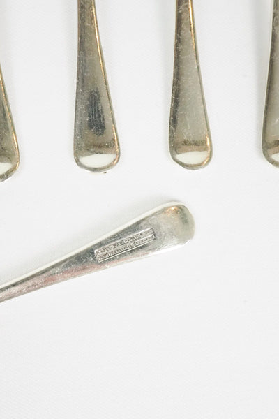 6 Antique Silver Plate Cake Forks