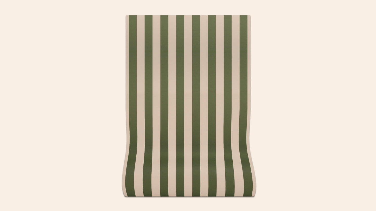 Sonia Stripe Wallpaper, Artichoke, Roll