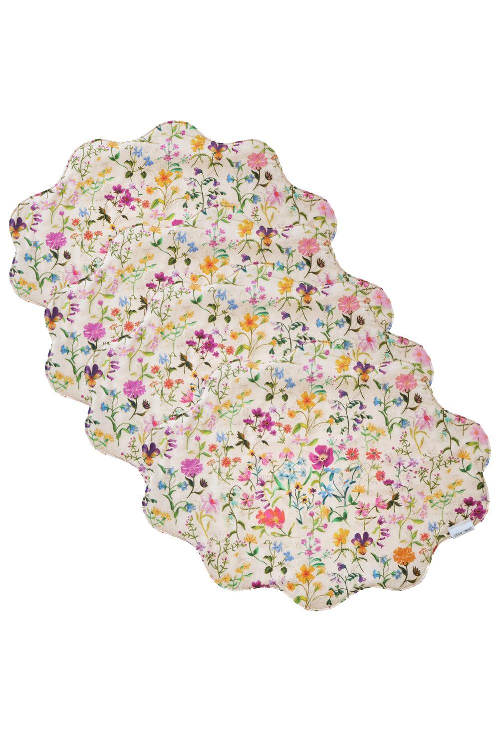 Reversible Wavy Placemat made with Liberty Fabric LINEN GARDEN & KATIE & MILLIE