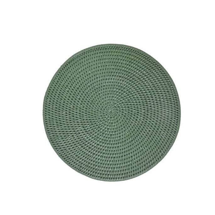 Round & Round Rattan Charger - Green
