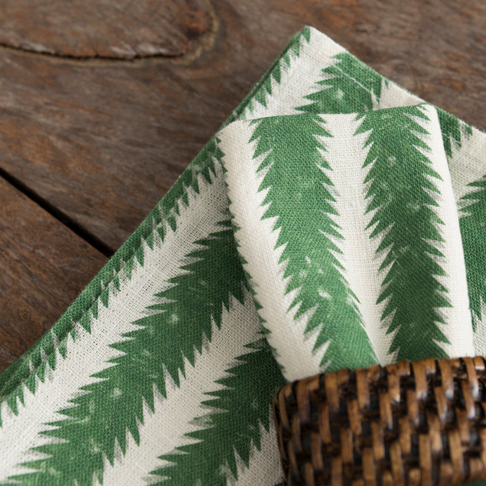 Set of 6 Atria Mini Green Linen Napkins