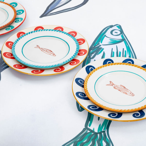 Smile Fish Dessert Plate Set-Of-Two