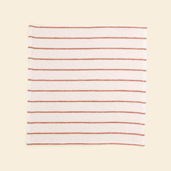 The Orange & White Stripes Linen Napkins (Set of 2)