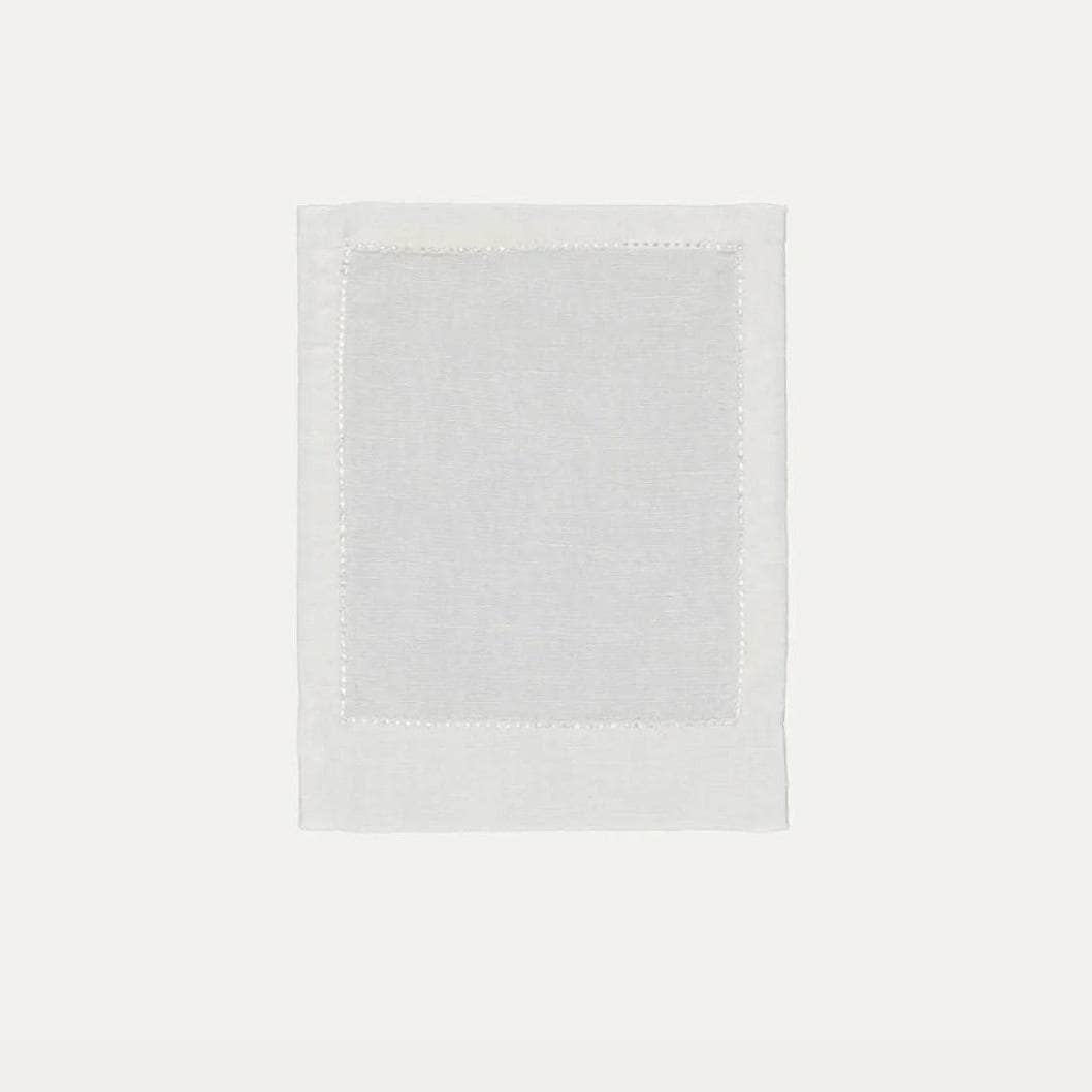 White Cocktail Napkin with Rectangular Open Dot