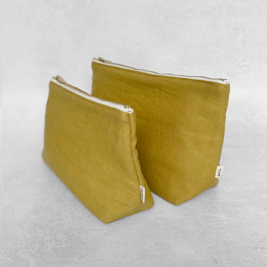 The Linen Pouch Bag - Ochre Yellow