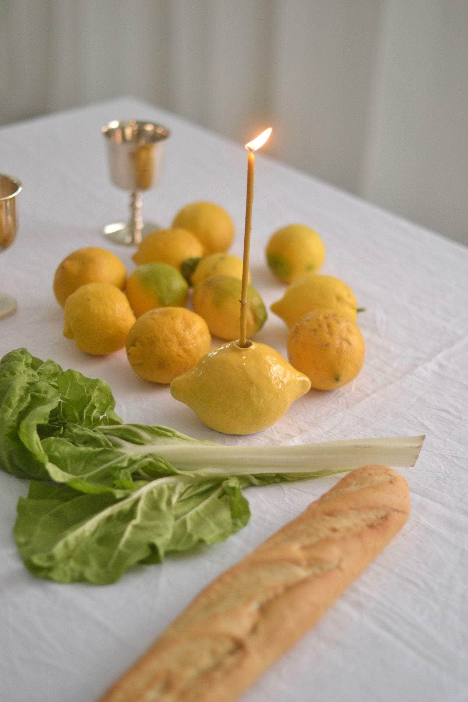 Ceramic Lemon Candle Holder