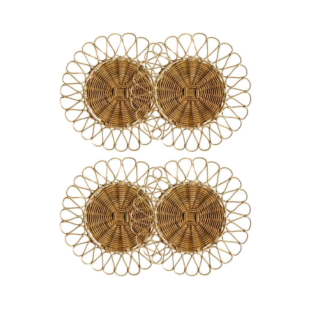 Natural Rattan Charger Plate - Sun Flower