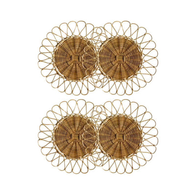 Natural Rattan Charger Plate - Sun Flower