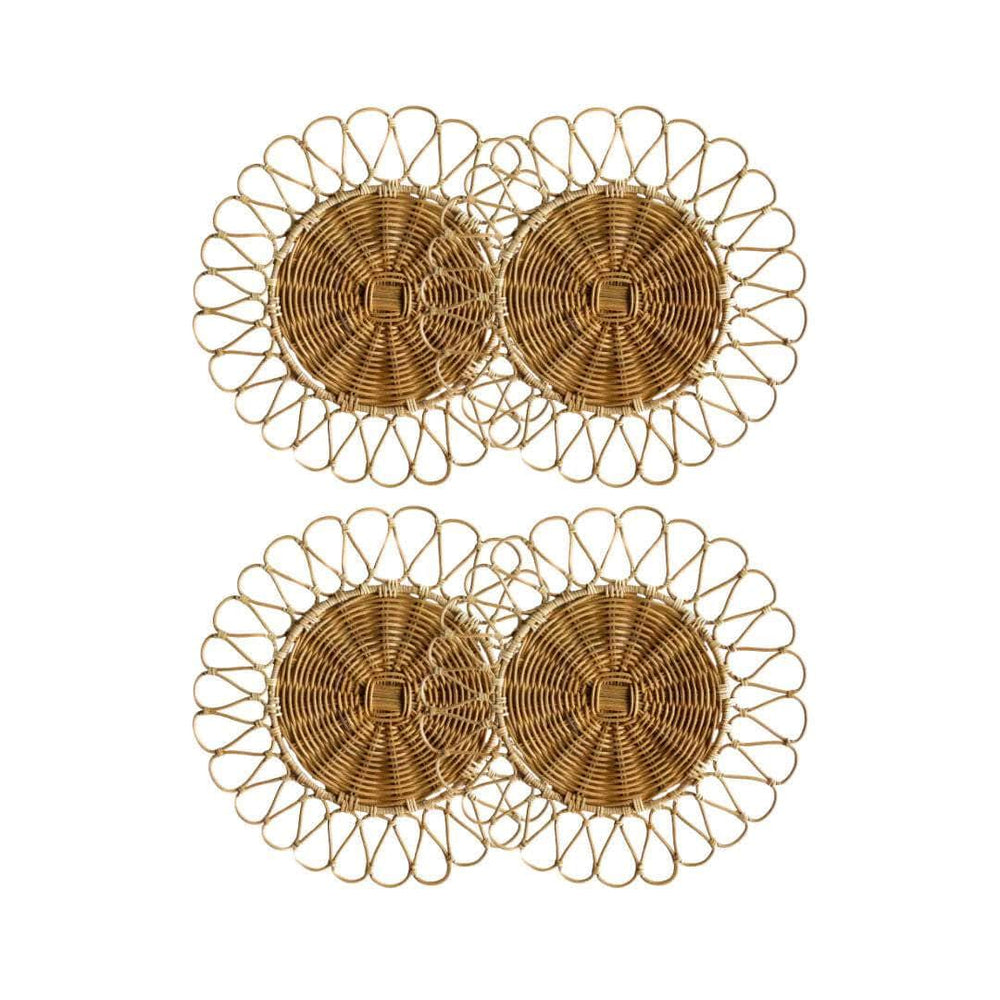 Natural Rattan Charger Plate - Sun Flower
