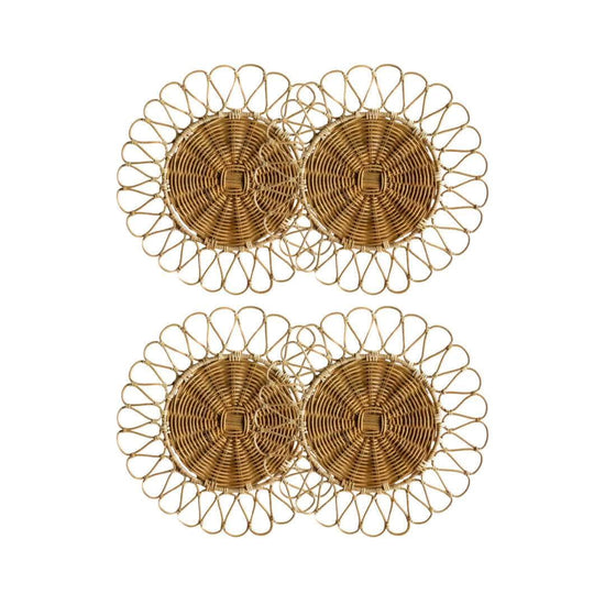 Natural Rattan Charger Plate - Sun Flower